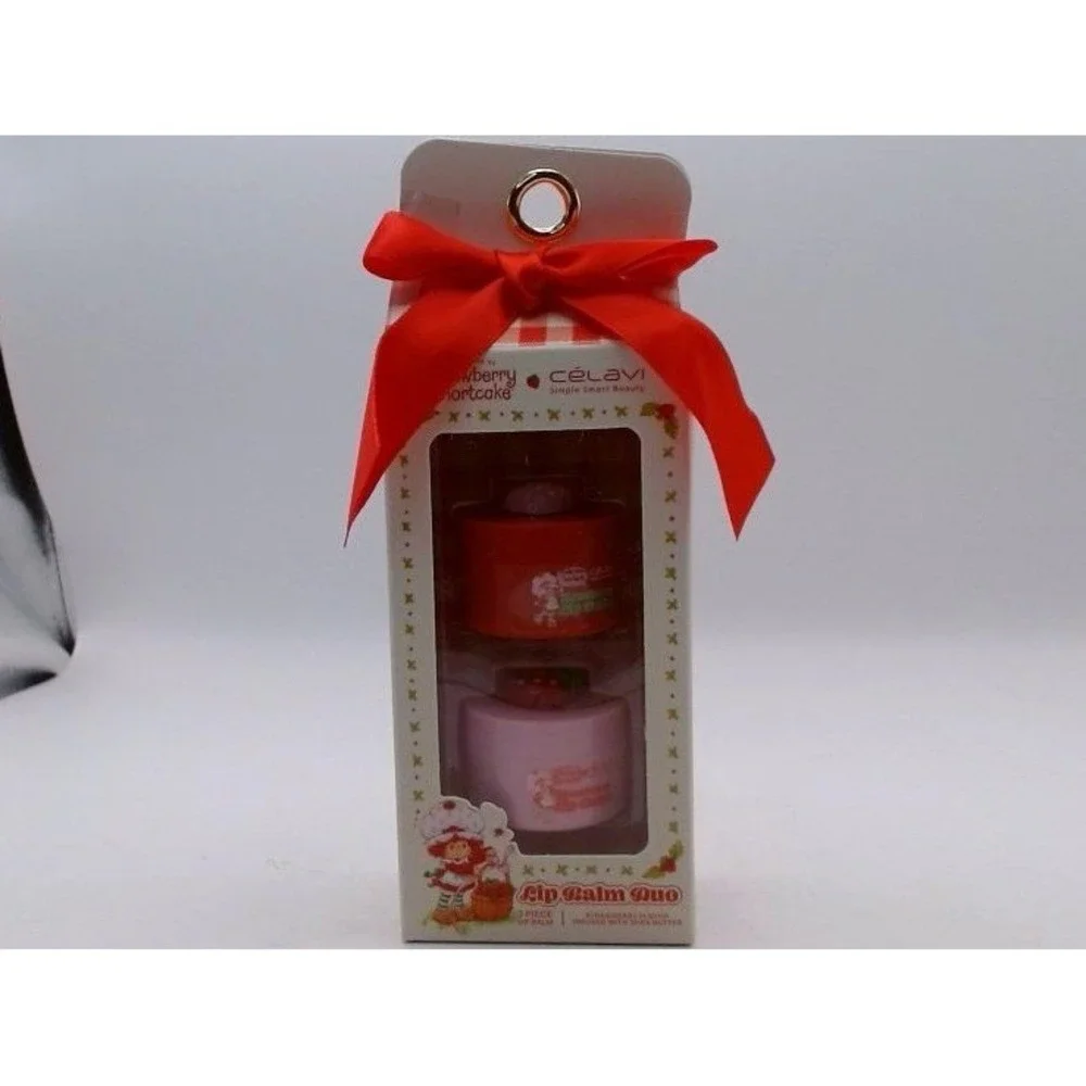 Celavi -Strawberry Shortcake, Lip Balm Duo, Strawberry Flavored,BRAND NEW IN BOX